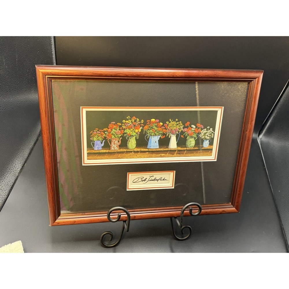 Bob Timberlake Framed Floral Art Print August Colors/SignatureCard 13.5x10.5